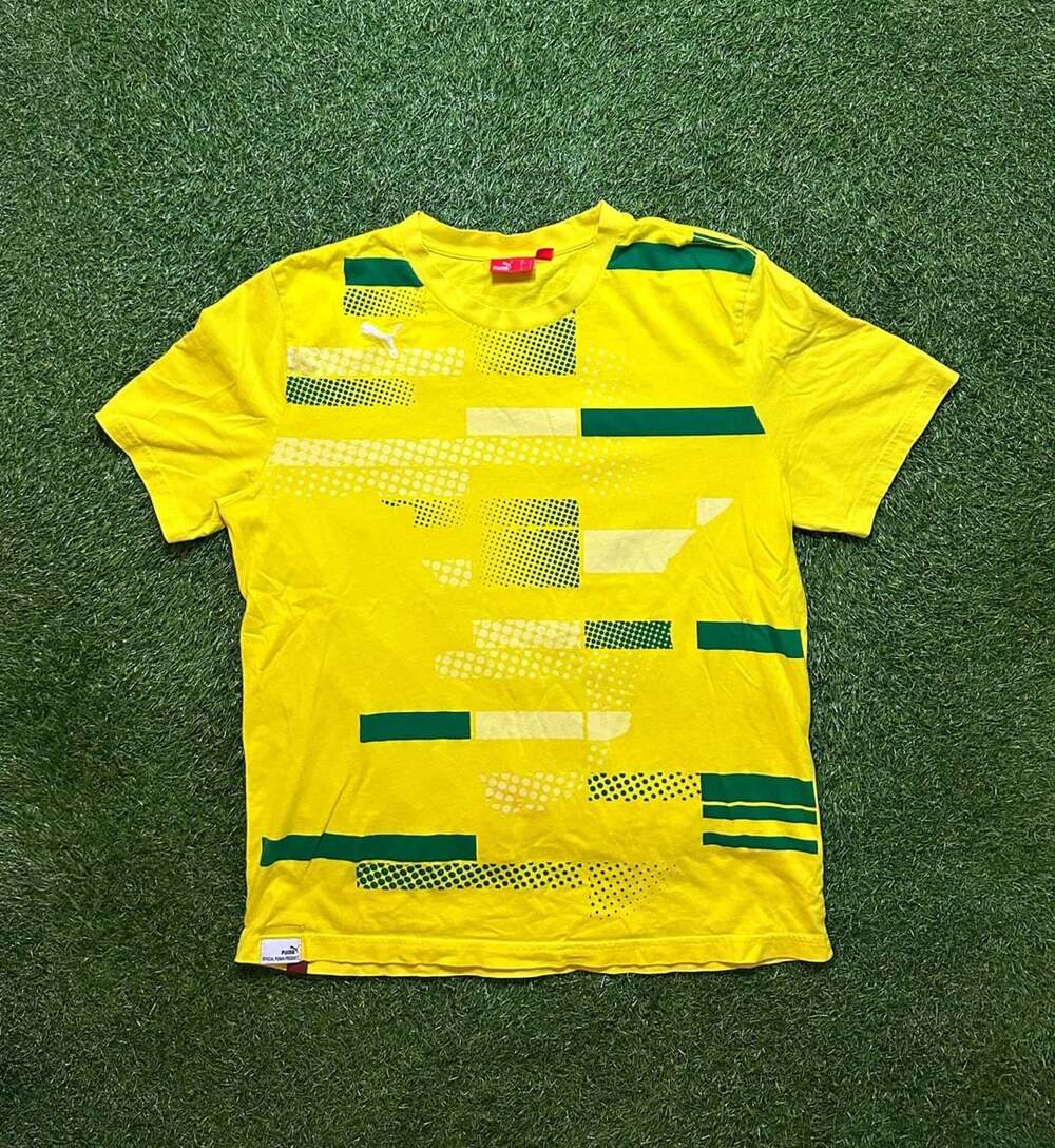Puma Geometric Graphic T-Shirt Yellow Green